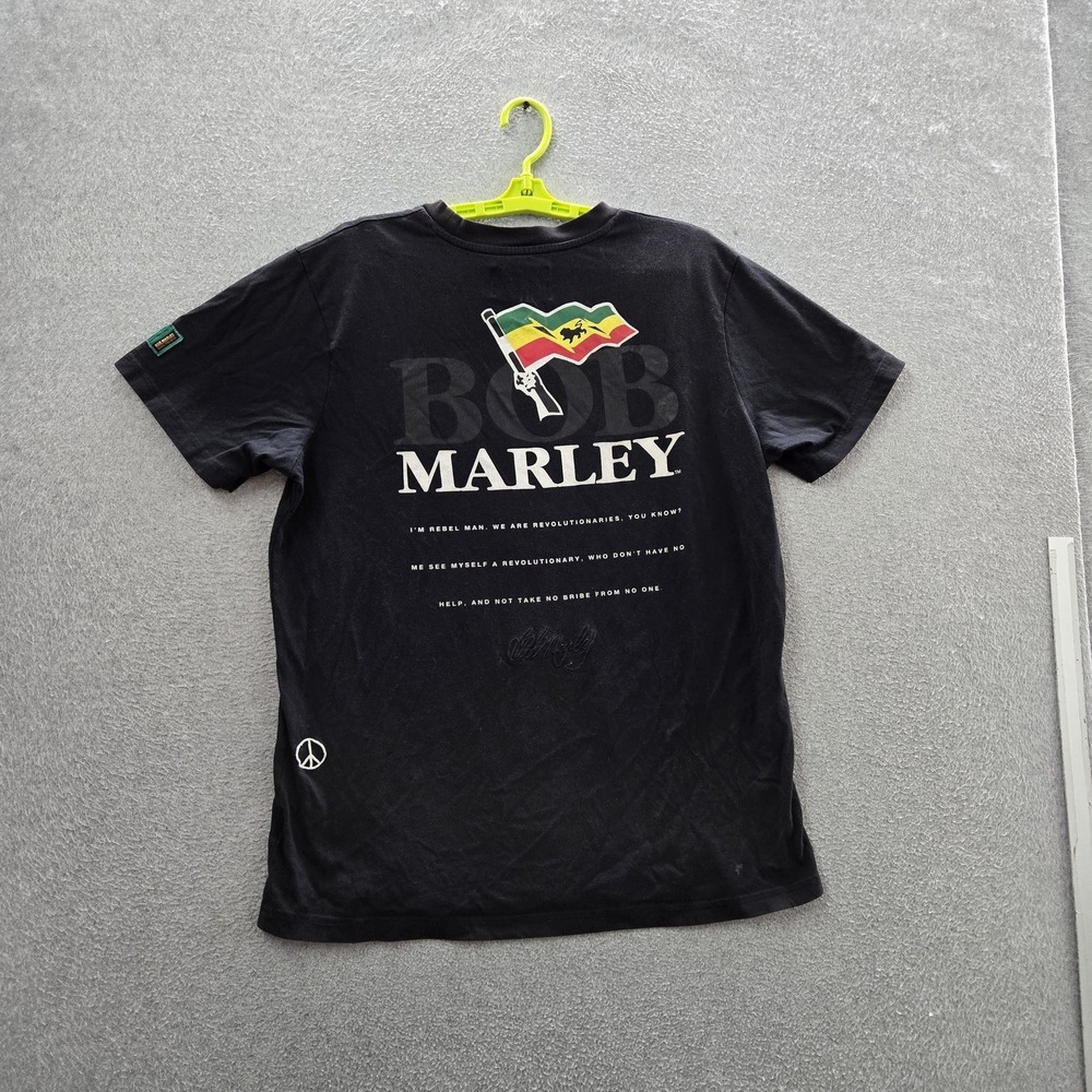 Shoe Palace Men Shirt M Black Graphic Bob Marley Logo Short Sleeve READ